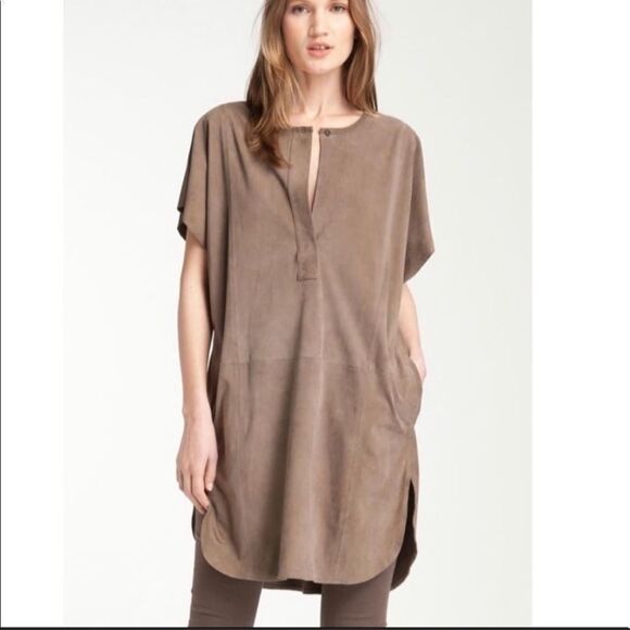Vince Tan Suede Tunic Dress Size S - Picture 1 of 5